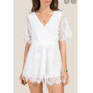 Francesca’s white lace romper